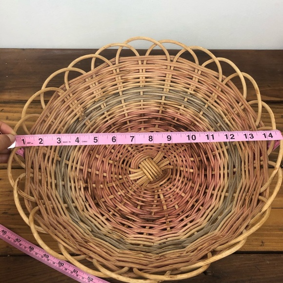 Handmade Hand dyed Boho basket one of a kind Cottagecore - Picture 13 of 15